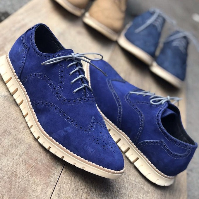 BLUE LEATHER SHOES